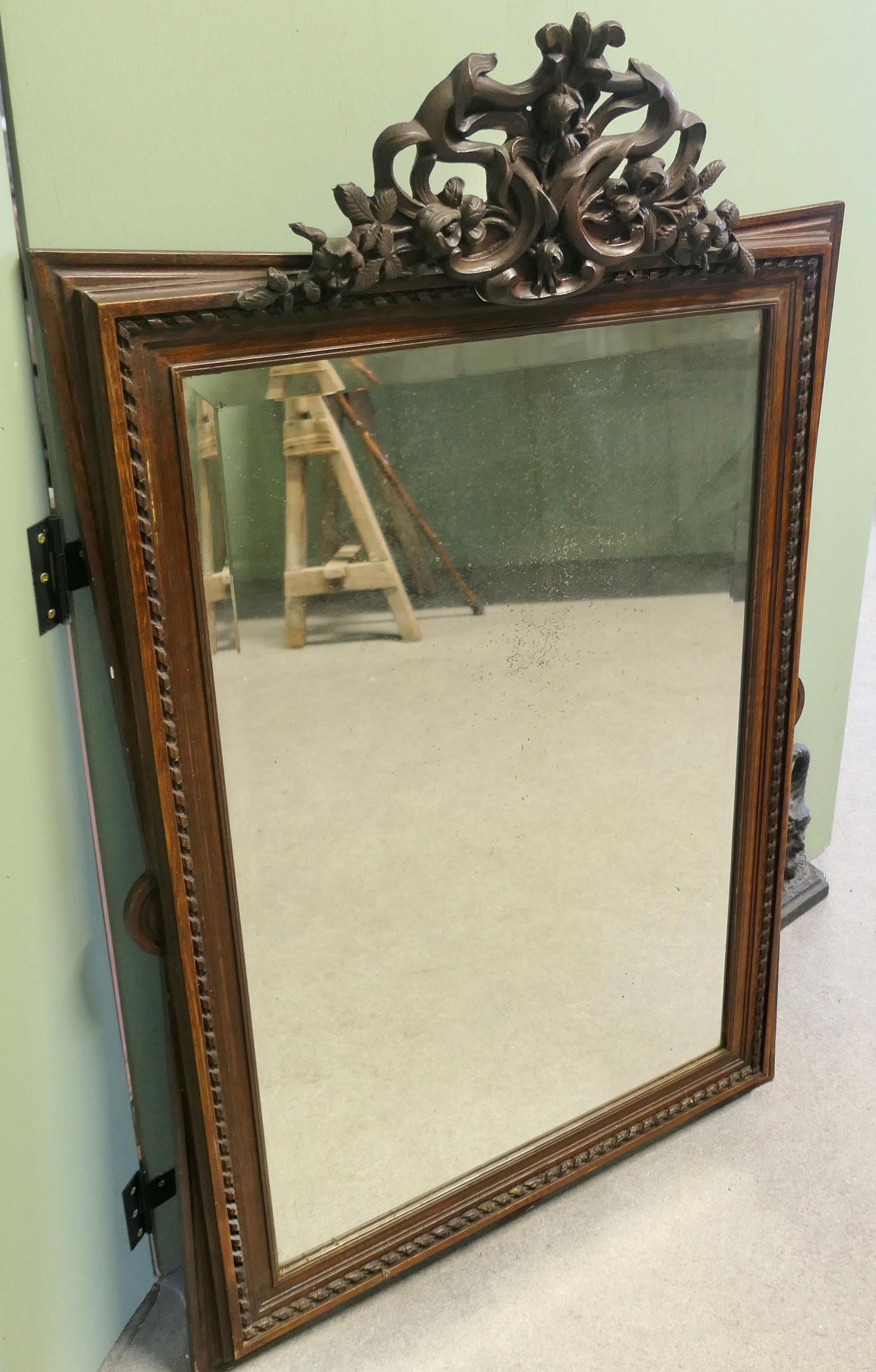 Quercia Grande specchio da parete in stile gotico francese intagliato in Oak Un pezzo ideale per l'ingresso in vendita