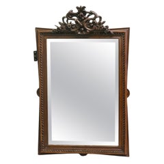 Large French Gothic Style Carved Oak Wall Mirror An ideal piece for the hall