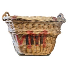 Late 19th century French market basket - black wicker 11 – Chez Pluie