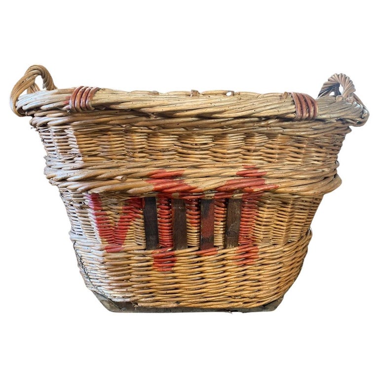 Large French Grape Harvesting Basket For Sale at 1stDibs