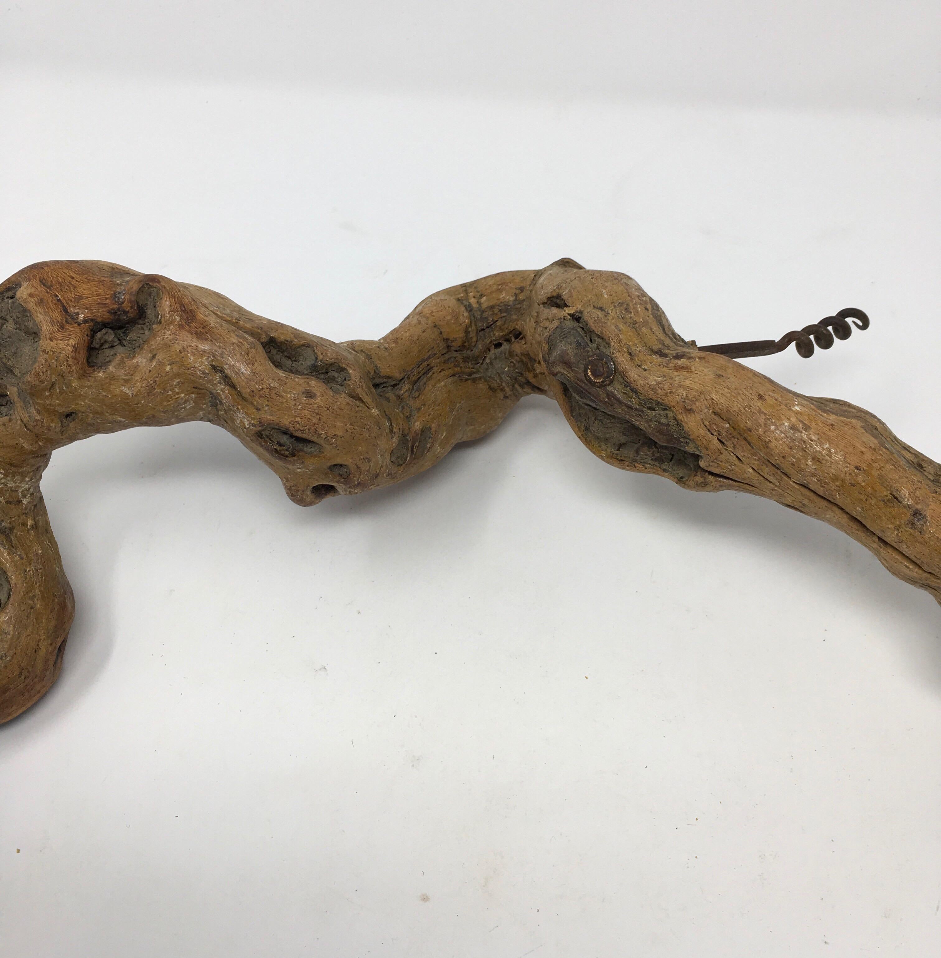  Large French Grapevine Corkscrew Wine Bottle Opener In Good Condition In Houston, TX