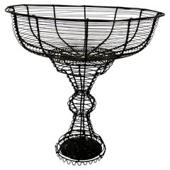 Large French Hand-Crafted Wire Compote Centerpiece