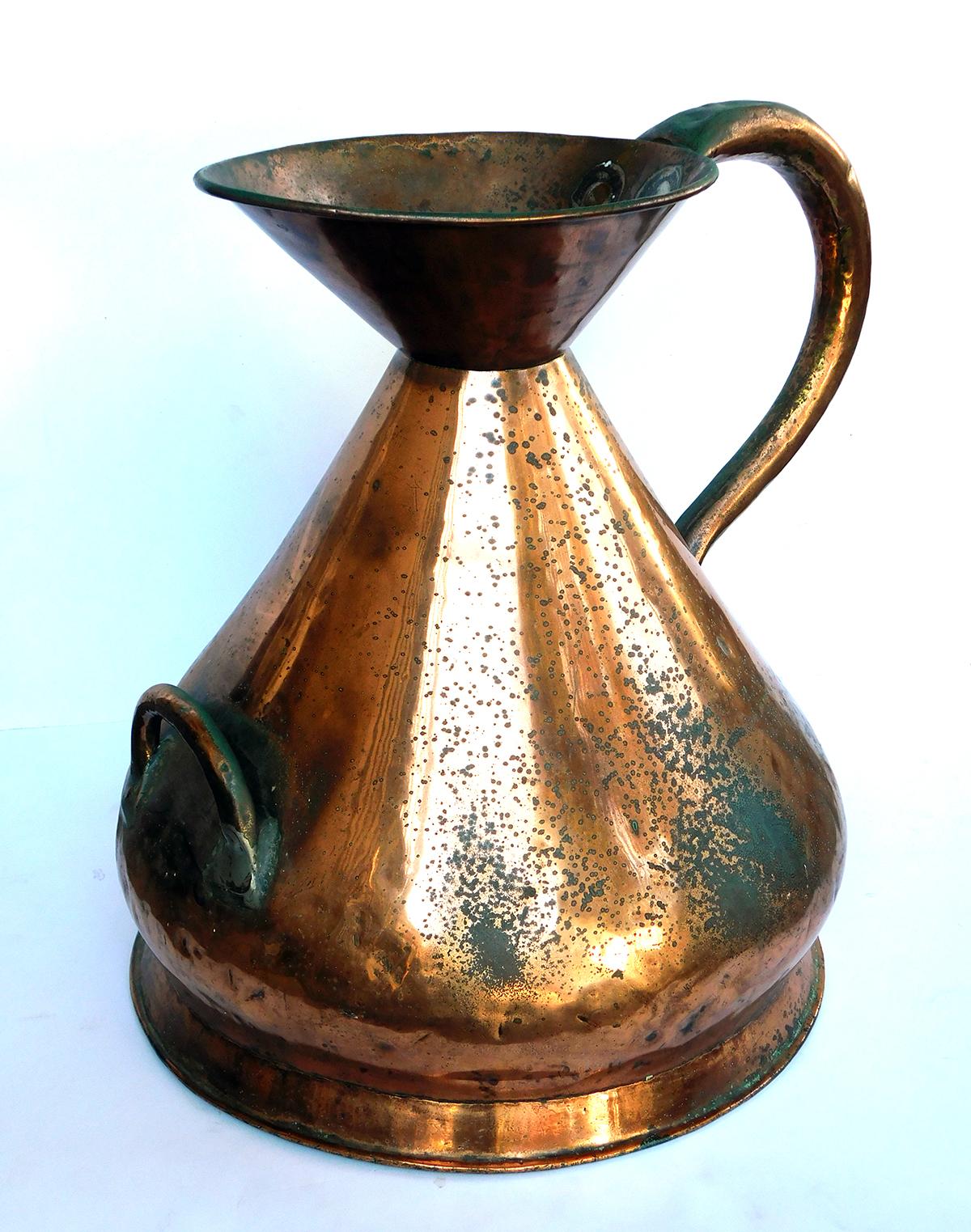 Large French Hand-Hammered Copper Milk Jug/Pitcher For Sale 5