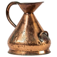 Large French Hand-Hammered Copper Milk Jug/Pitcher
