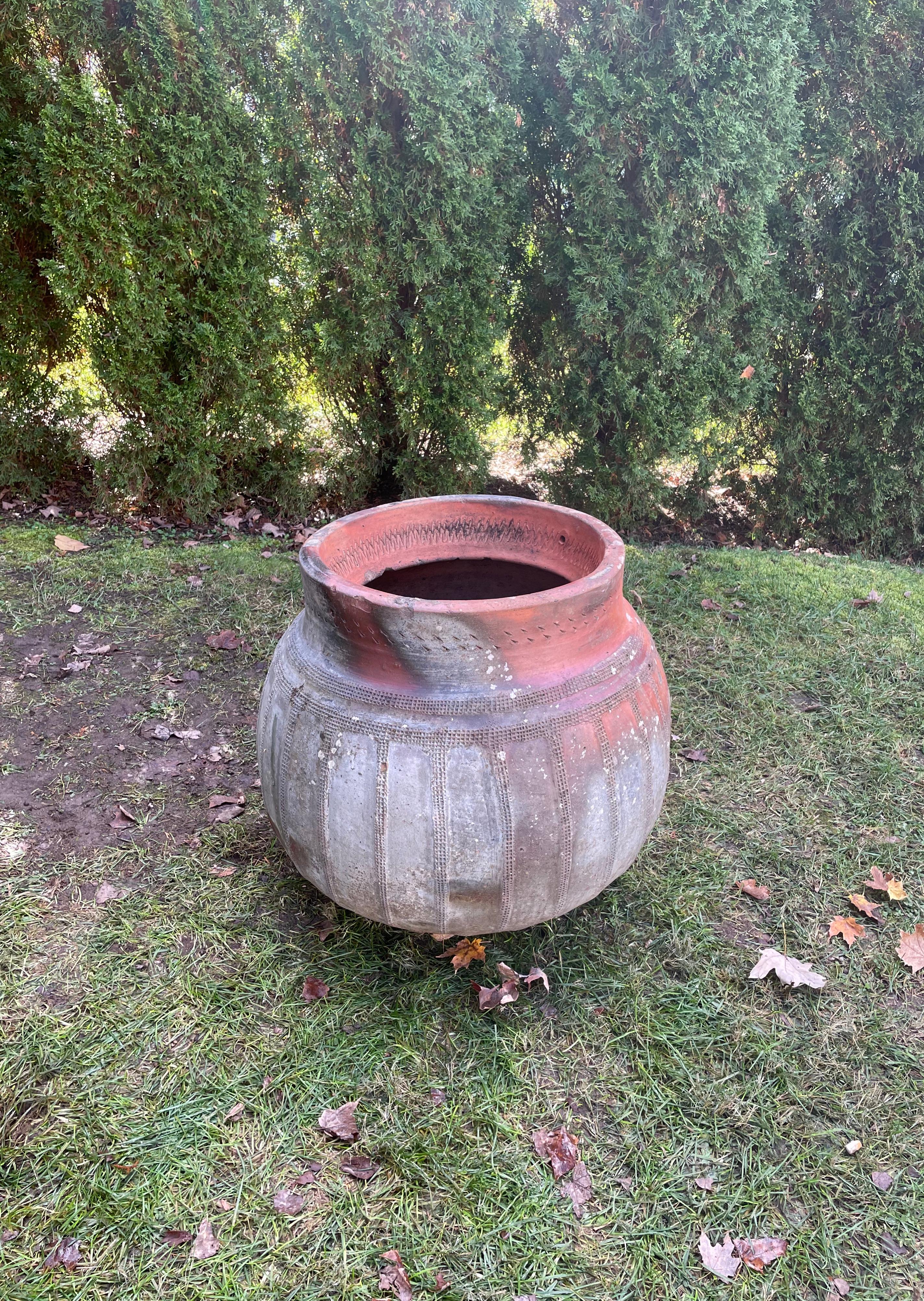 Hand-Crafted Large French Hand-Made 19th Century Terracotta Pot/Planter