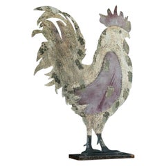 Antique Large French Hand Painted Decorative Cockerel