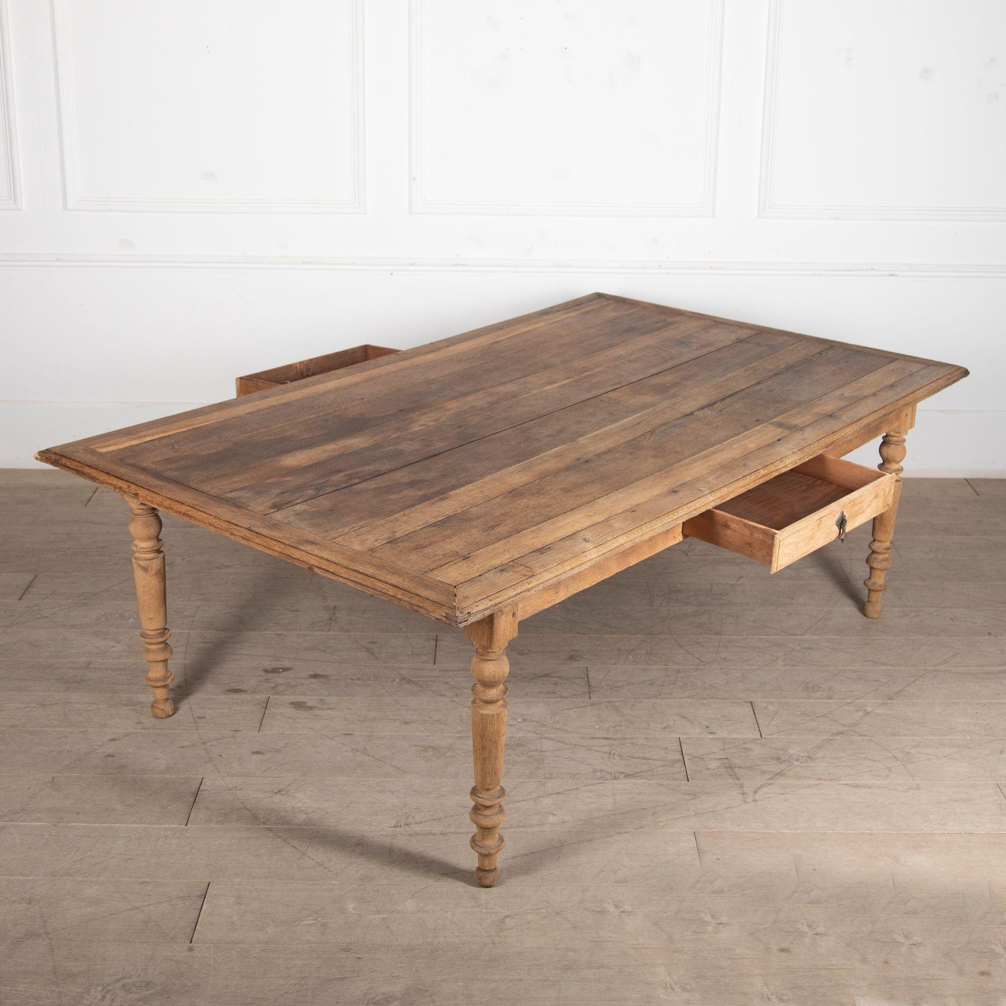 Oak Large French Industrial Dining Table