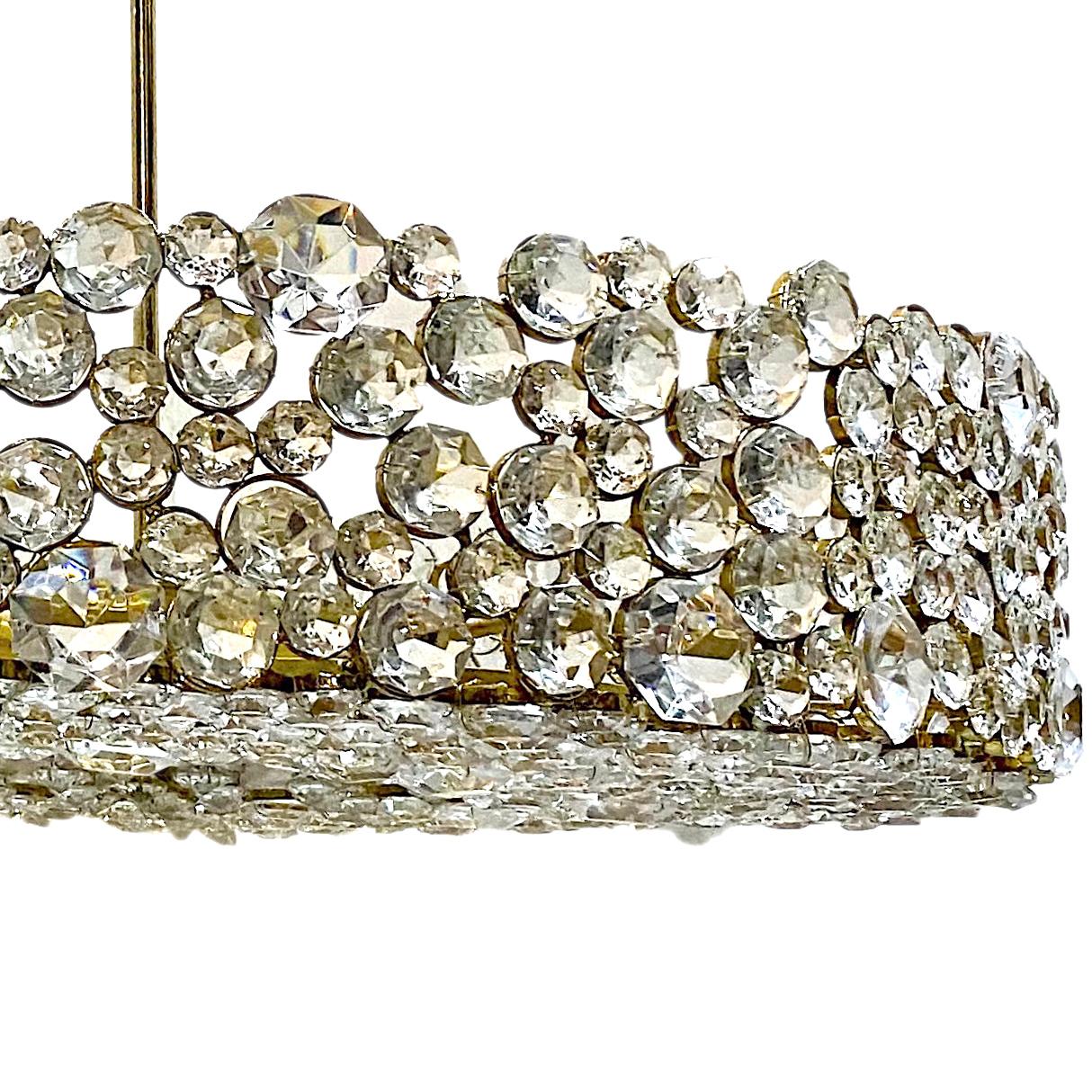 Large French Inset Crystal Chandelier For Sale 2