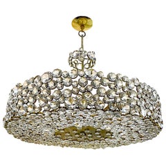 Retro Large French Inset Crystal Chandelier