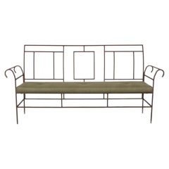 Large French Iron Art Deco Bench