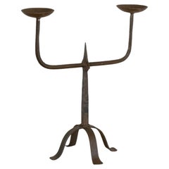 Large French Iron Candlestick