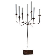 Large French Iron Chateau Candelabra