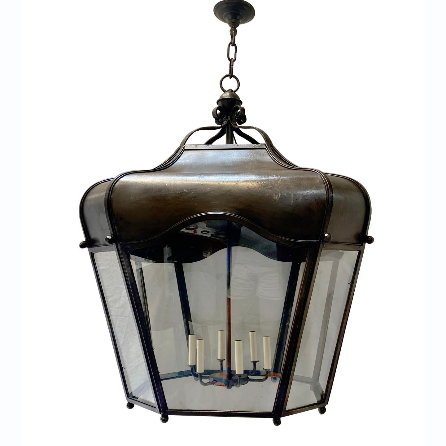 Large French Iron lantern In Good Condition For Sale In New York, NY