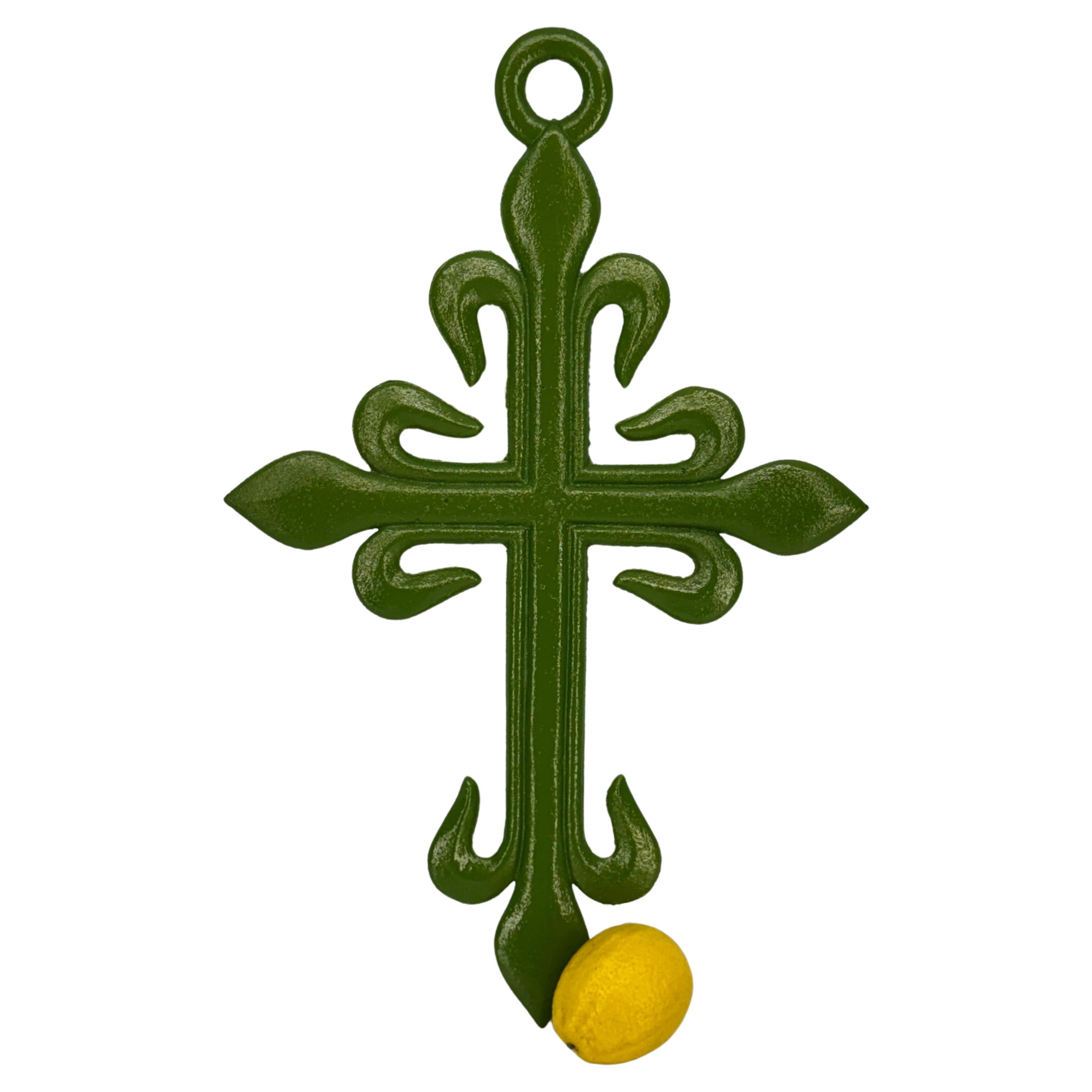 Modern Large French Iron Wall Religious Crucifix Cross