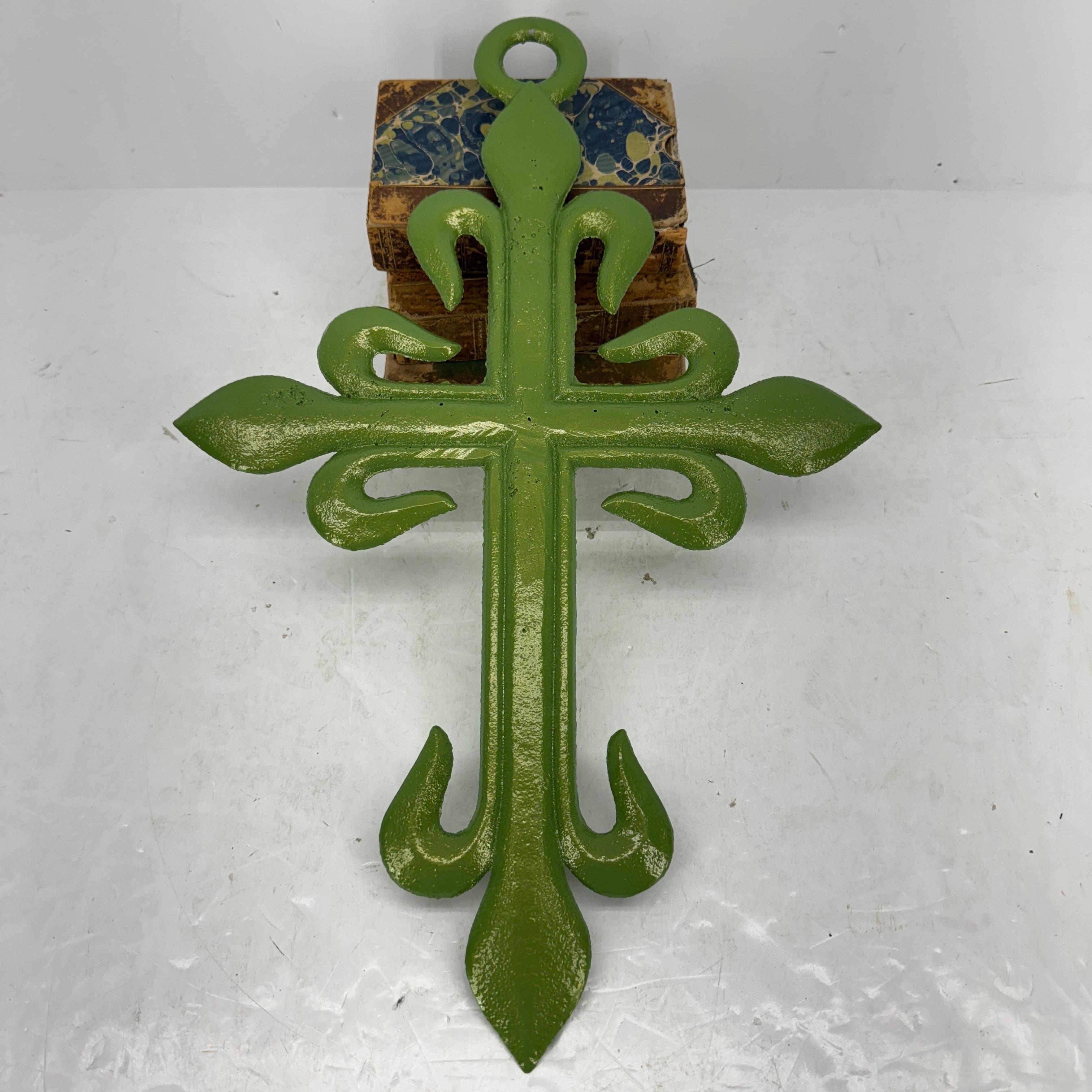 Large French Iron Wall Religious Crucifix Cross  For Sale 2