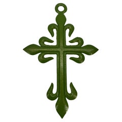 Großes religiöses französisches Eisen-Wandkreuz-Kreuz, Französisch 