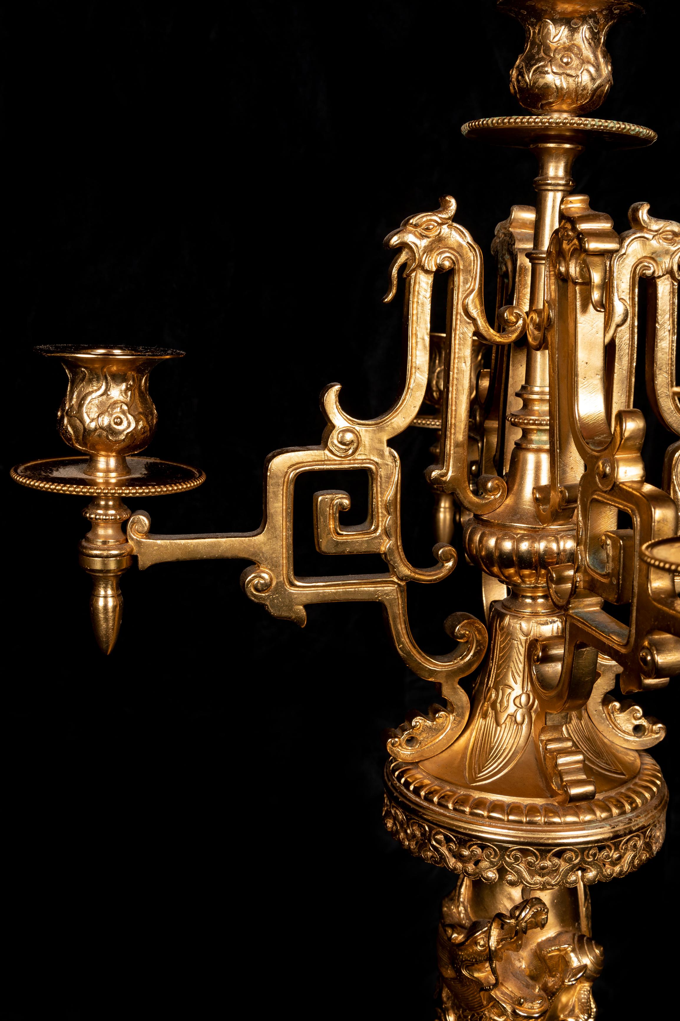 Grande orologio francese in stile giaponese con guarnizione in ormù attribuito a Edouard Lievre in vendita 9