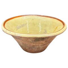 Large French Late 19th Century Yellow Tian Bowl Centerpiece