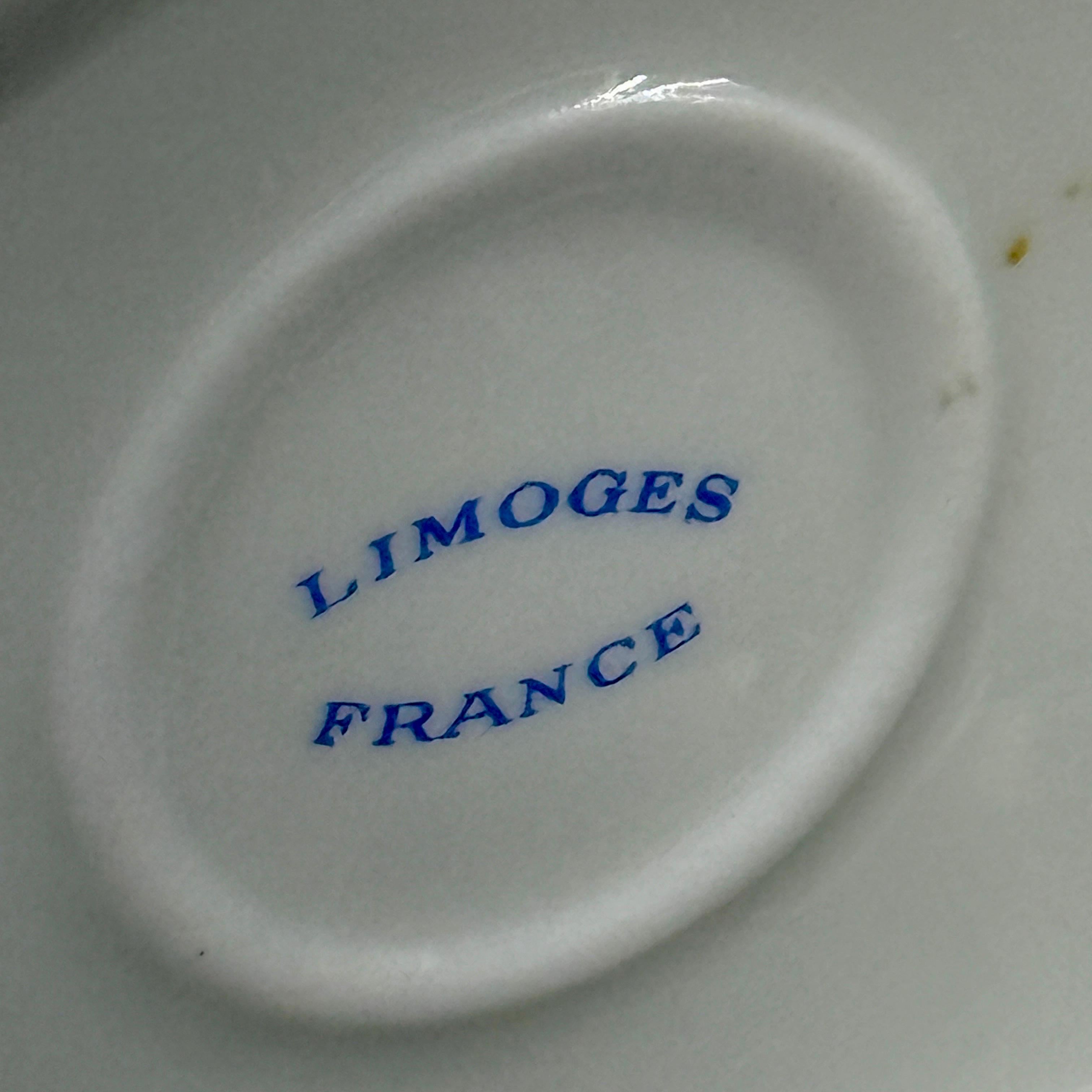 Large French Limoges Porcelain Rectangular Floral Box For Sale 1