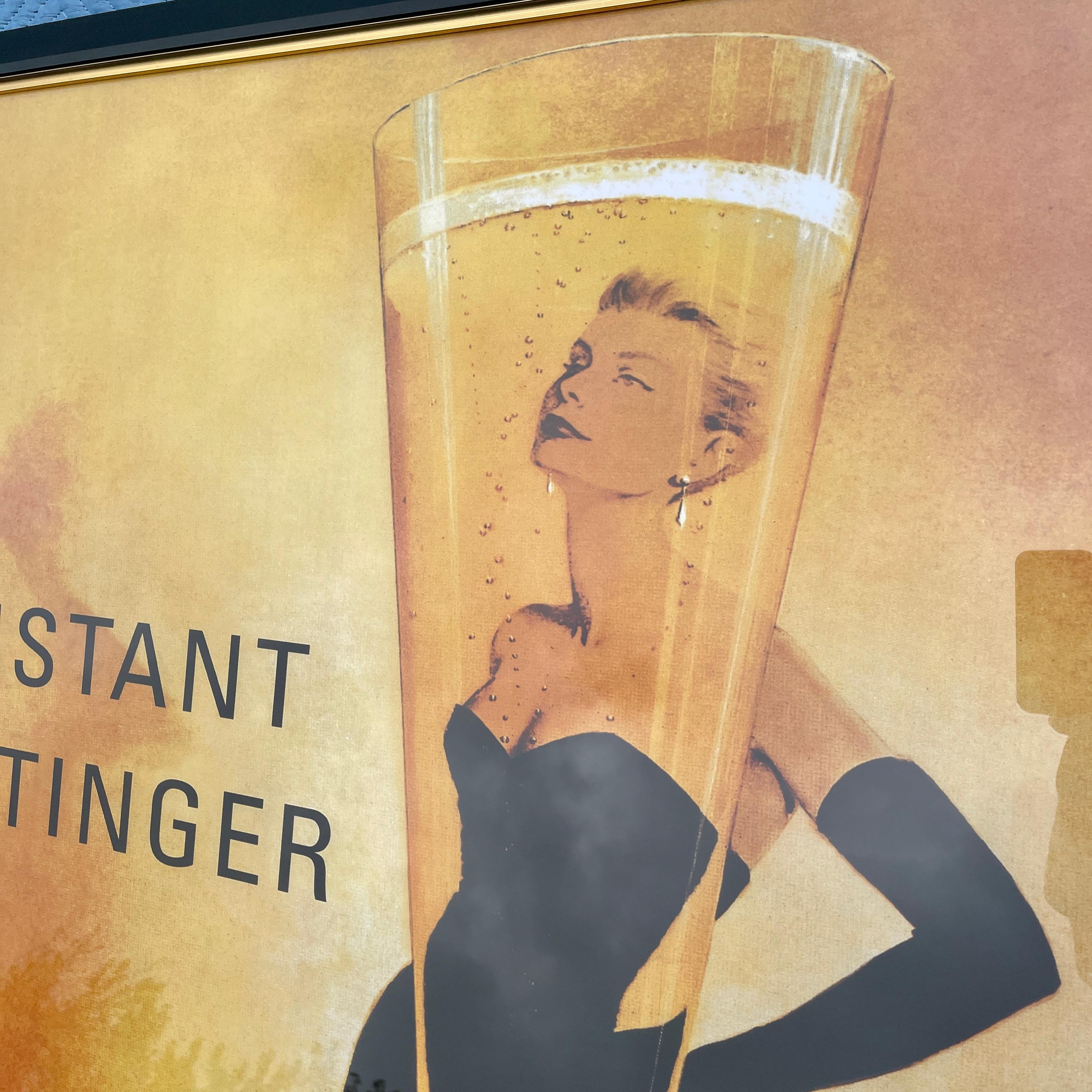Large French L'instant Taittinger Champagne Poster in Frame 2