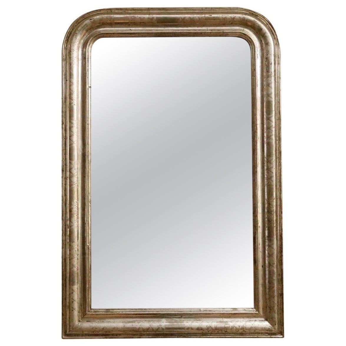 Grand miroir mural arqué Louis Philippe français en vente