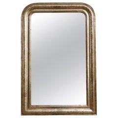 Antique Large French Louis Philippe Arched Wall Mirror