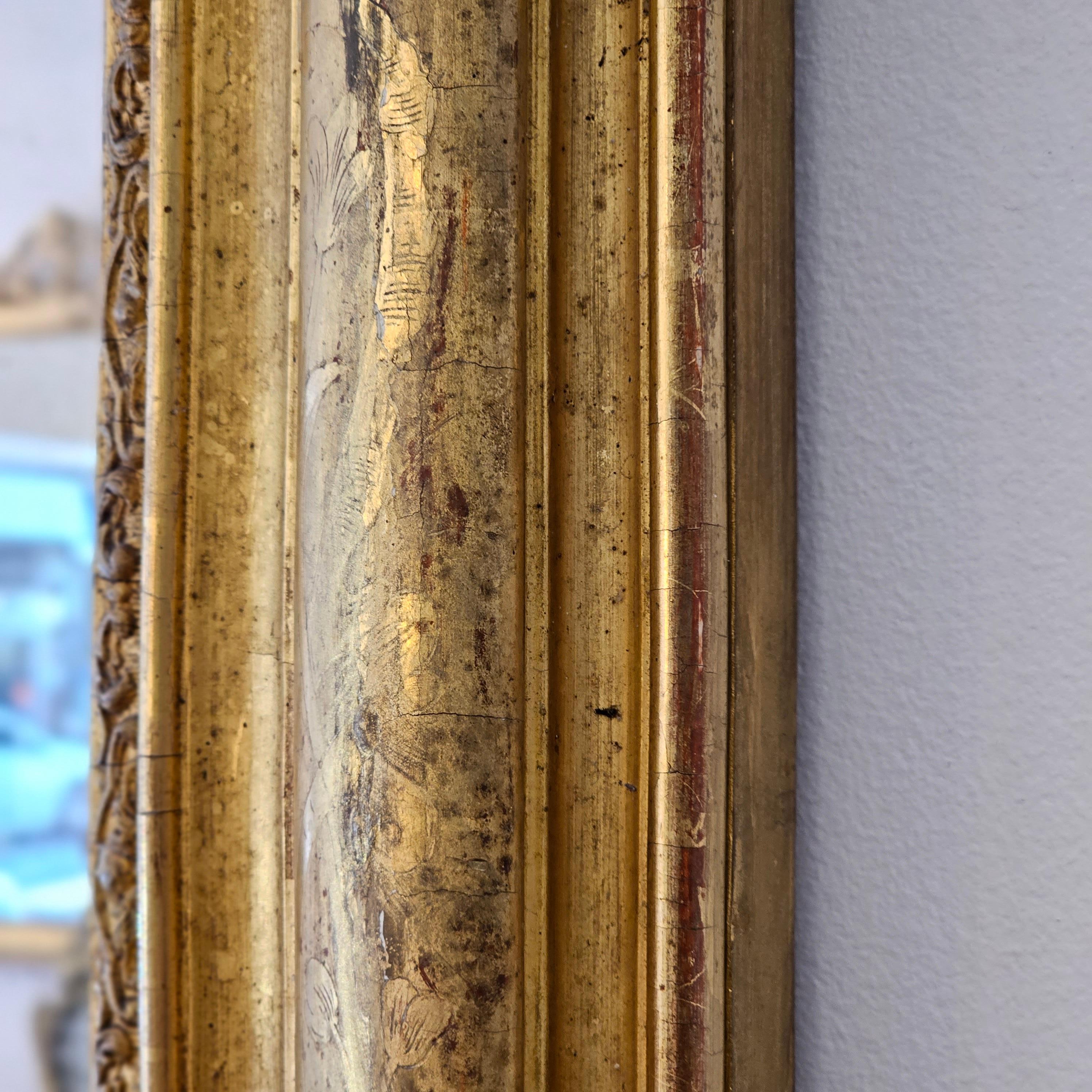 Large French Louis Philippe Period Gilt Mirror For Sale 7