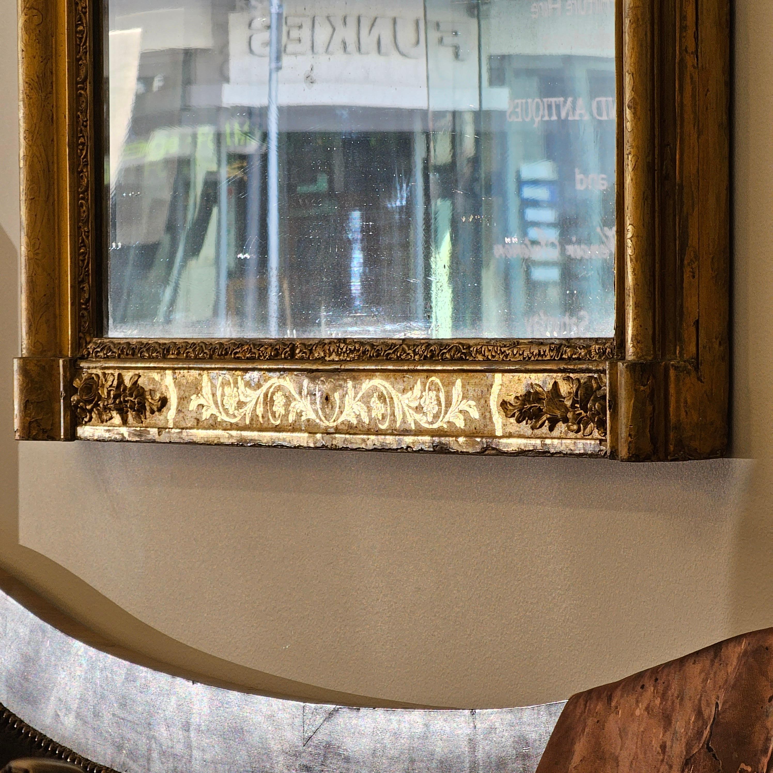 Large French Louis Philippe Period Gilt Mirror For Sale 8