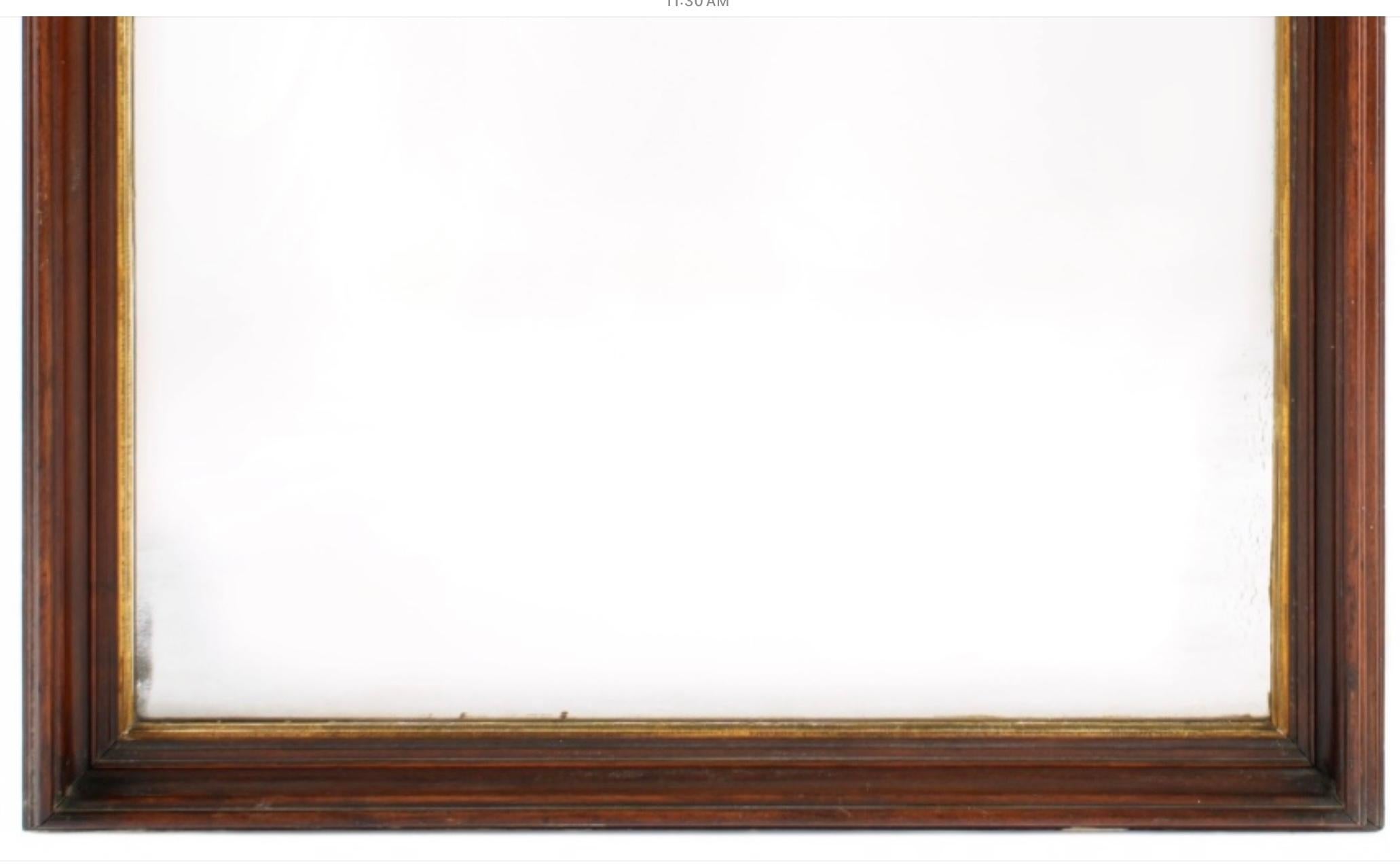 Large French Louis Philippe Walnut Mirror In Good Condition For Sale In Bradenton, FL