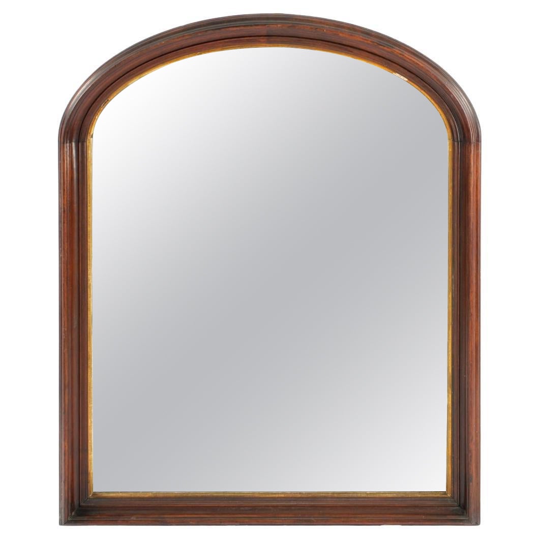 Large French Louis Philippe Walnut Mirror For Sale