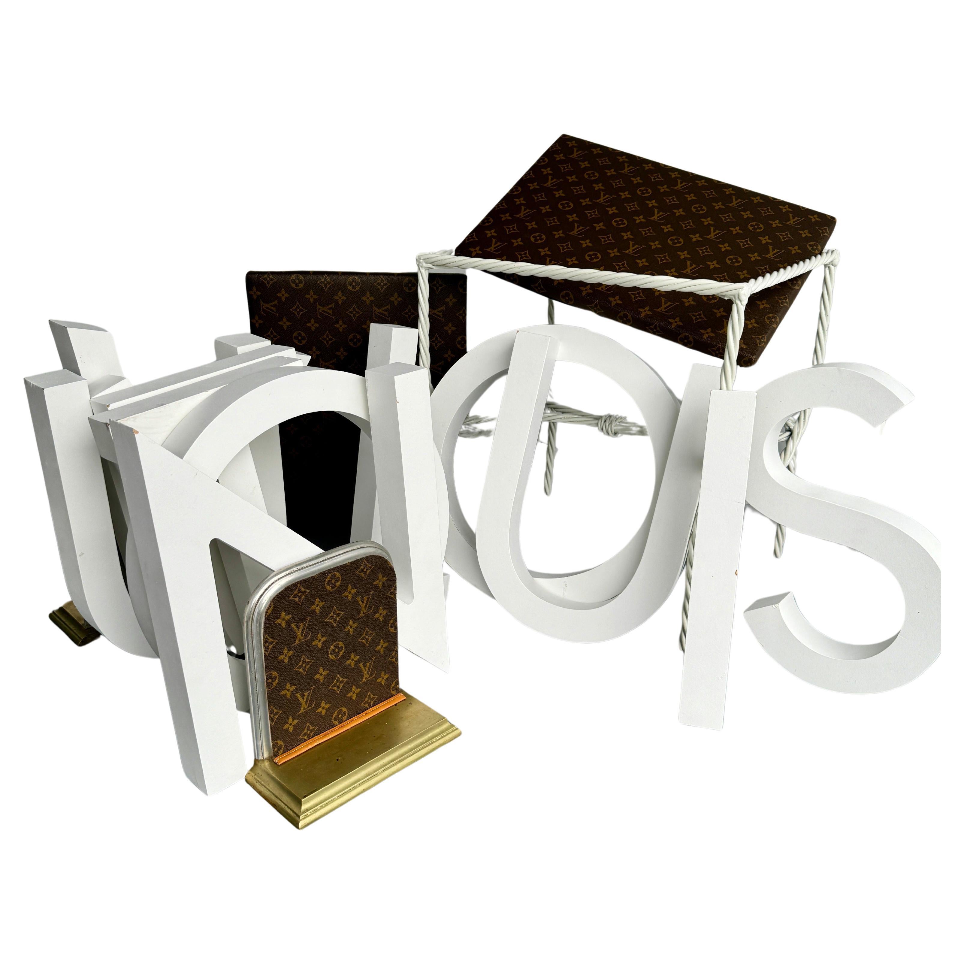 Hand-Crafted Large French Louis Vuitton Letters Designer Store Display For Sale
