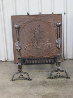Large French Louis XIII Period Fireplace Grate or Fire Basket, 17th Century