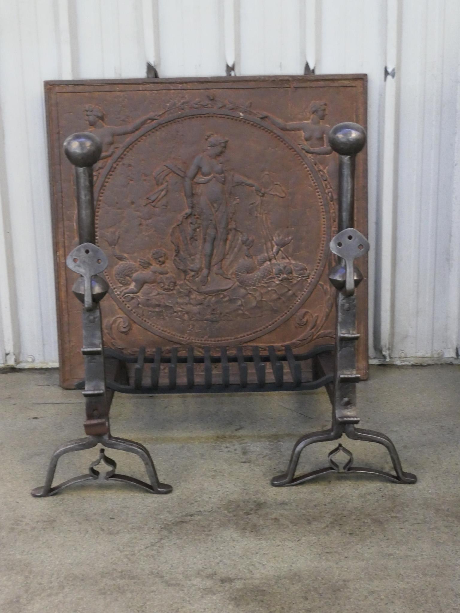 Grande grille de cheminée d'époque Louis XIII, 17ème siècle Bon état - En vente à Soest, NL