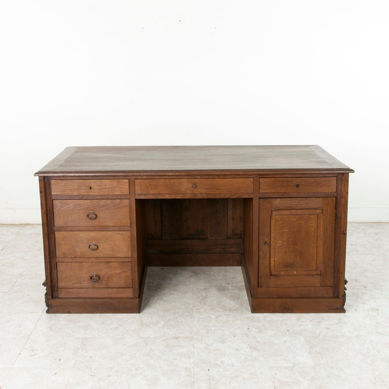 Large French Louis Xiii Period Hand Carved Oak Coffer Desk Counter Circa 1631 For Sale At 1stdibs
