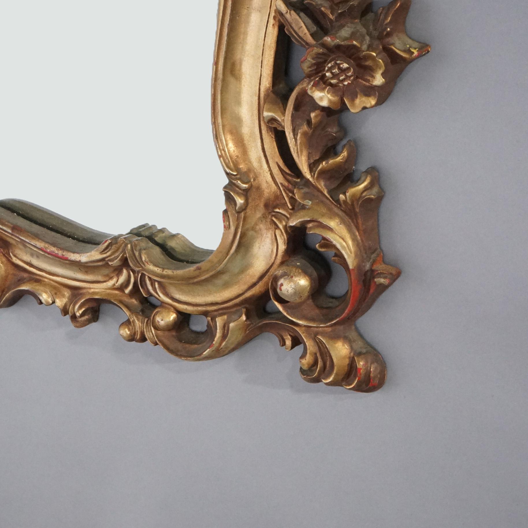 Large French Louis XIV Style Gilt Syroco Wall Mirror 20th C For Sale 7