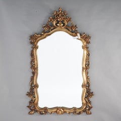 Large French Louis XIV Style Gilt Syroco Wall Mirror 20th C