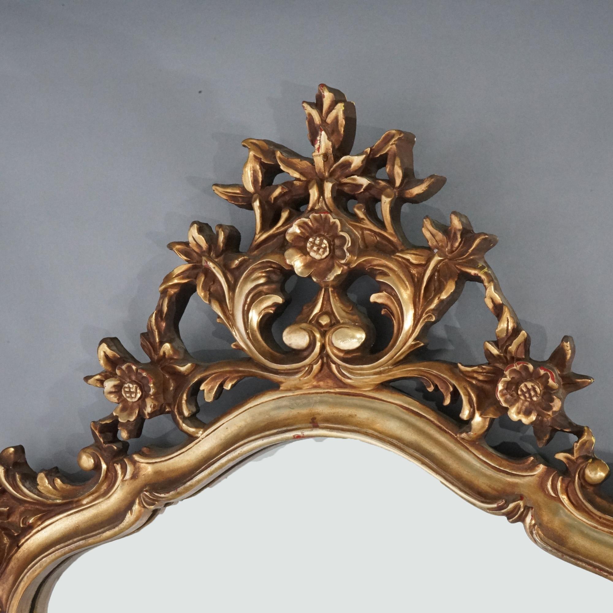 Large French Louis XIV Style Gilt Syroco Wall Mirror 20th C In Good Condition For Sale In Big Flats, NY