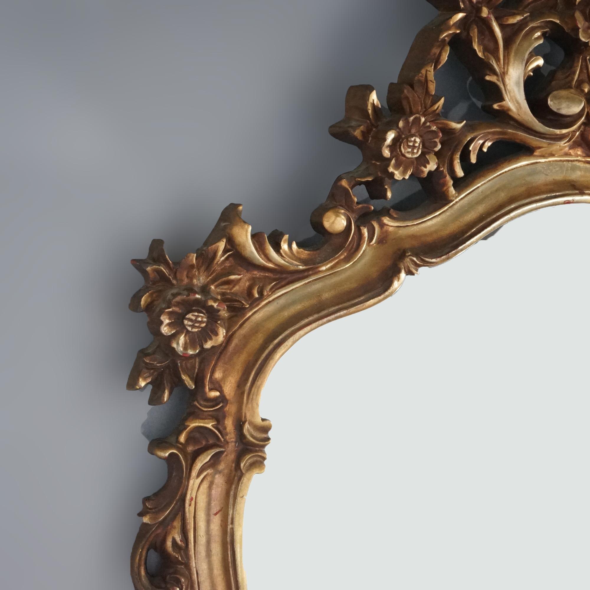 Large French Louis XIV Style Gilt Syroco Wall Mirror 20th C For Sale 1