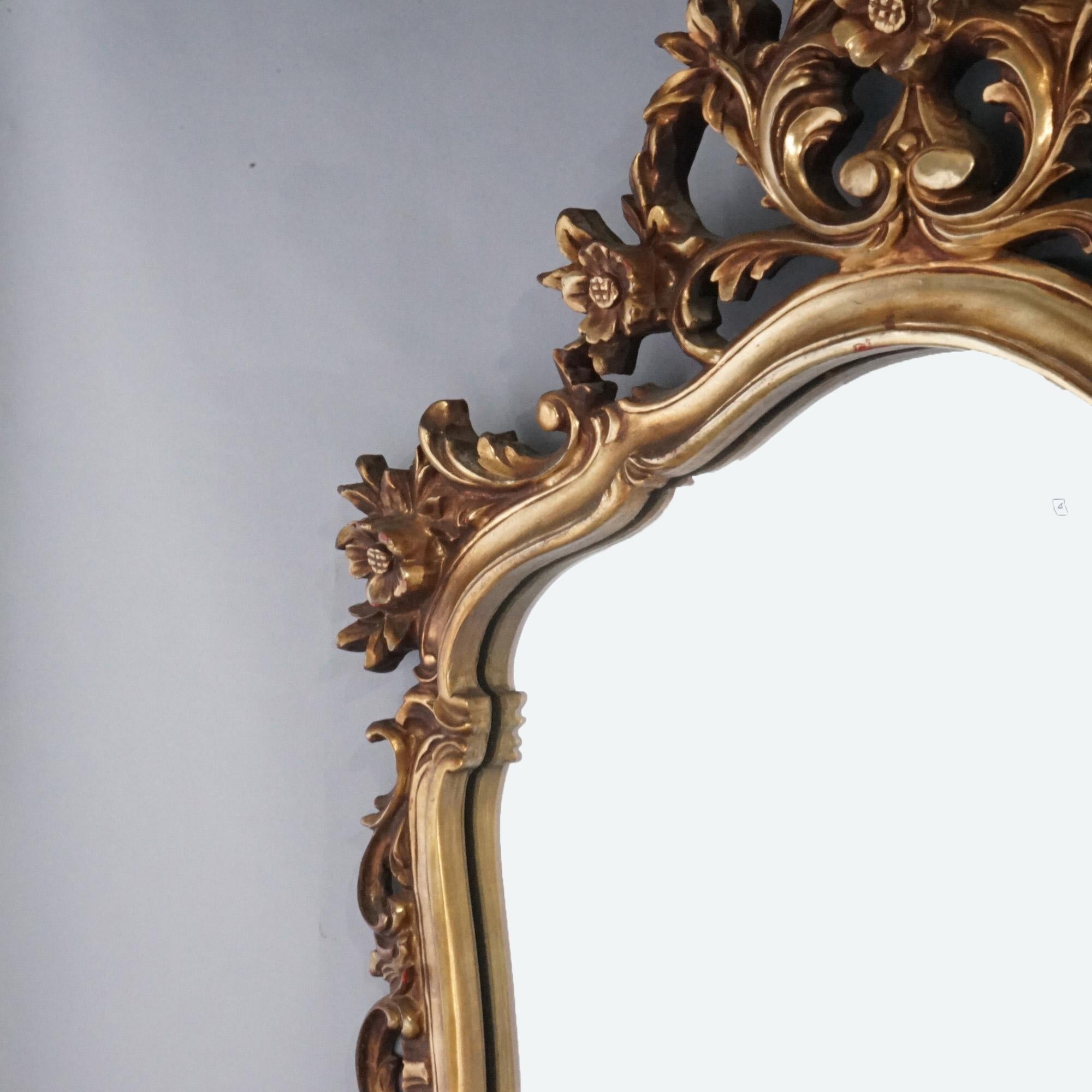 Large French Louis XIV Style Gilt Syroco Wall Mirror 20th C For Sale 2