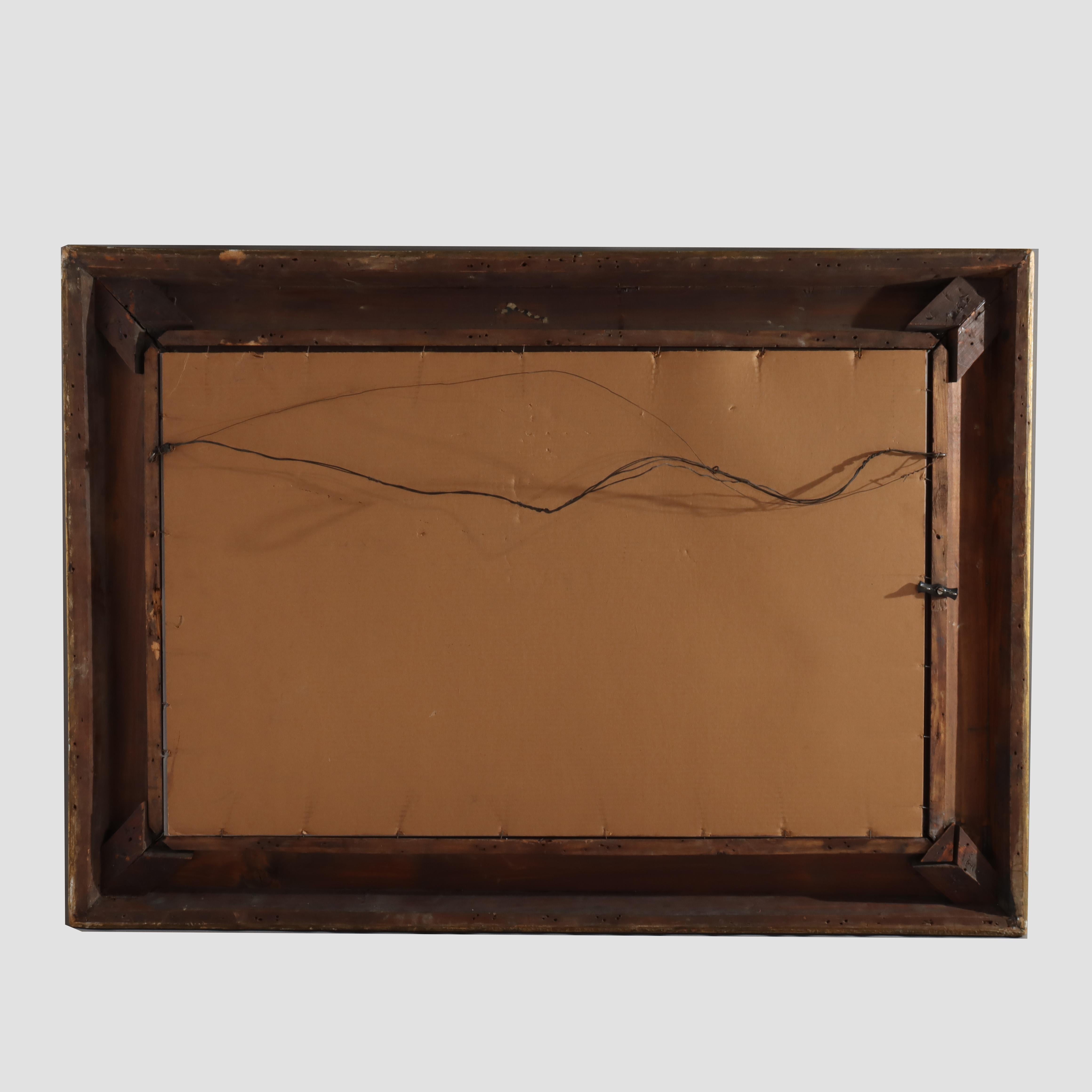 Large French Louis XIV Style Giltwood Framed Beveled Wall Mirror C1900 For Sale 6