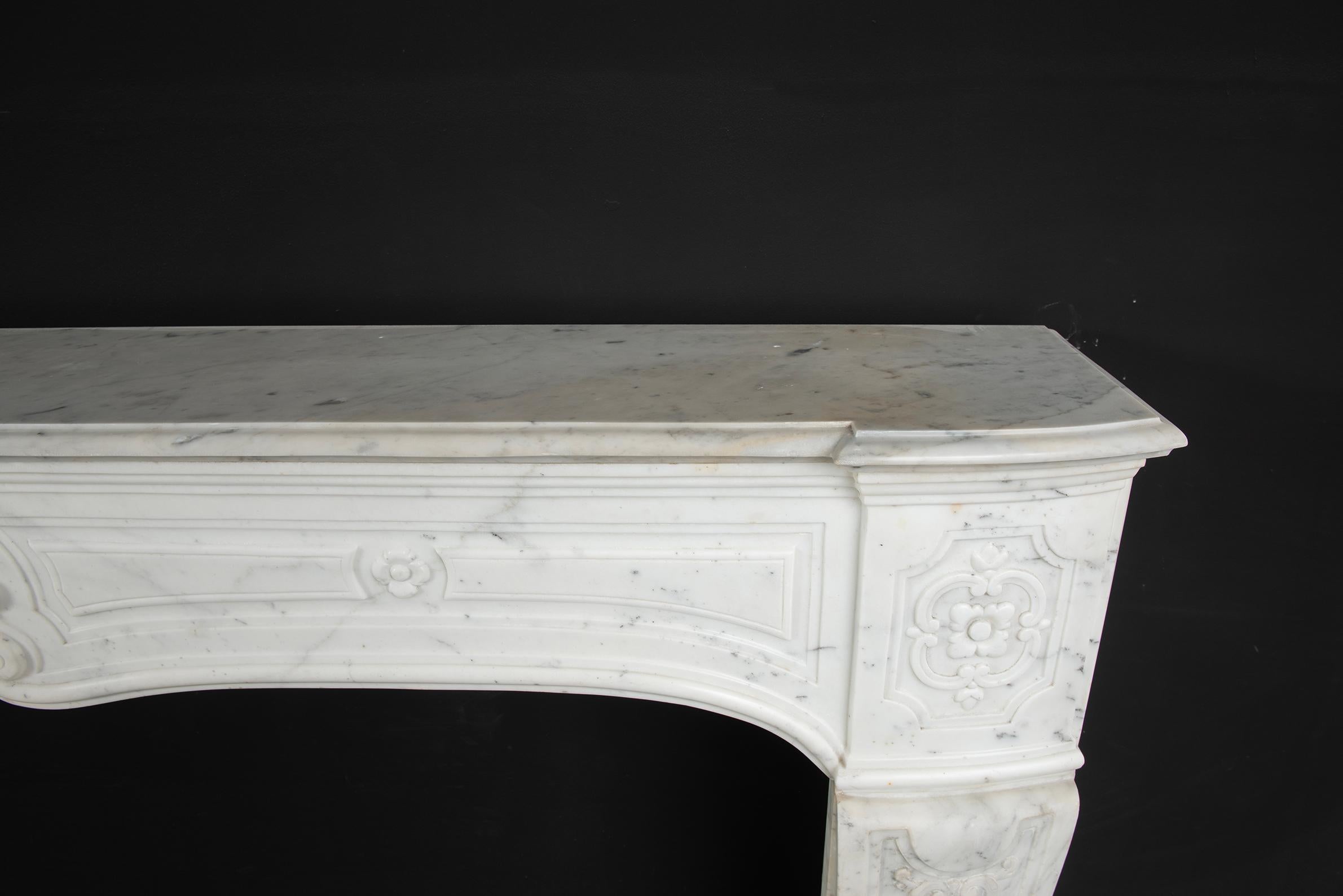 Large French Louis XV Fireplace Mantel For Sale 5
