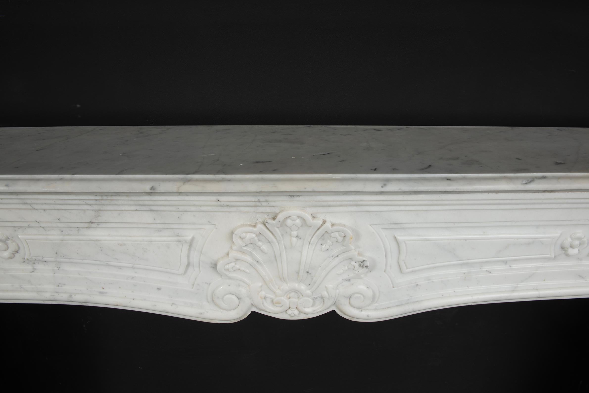 Large French Louis XV Fireplace Mantel For Sale 6