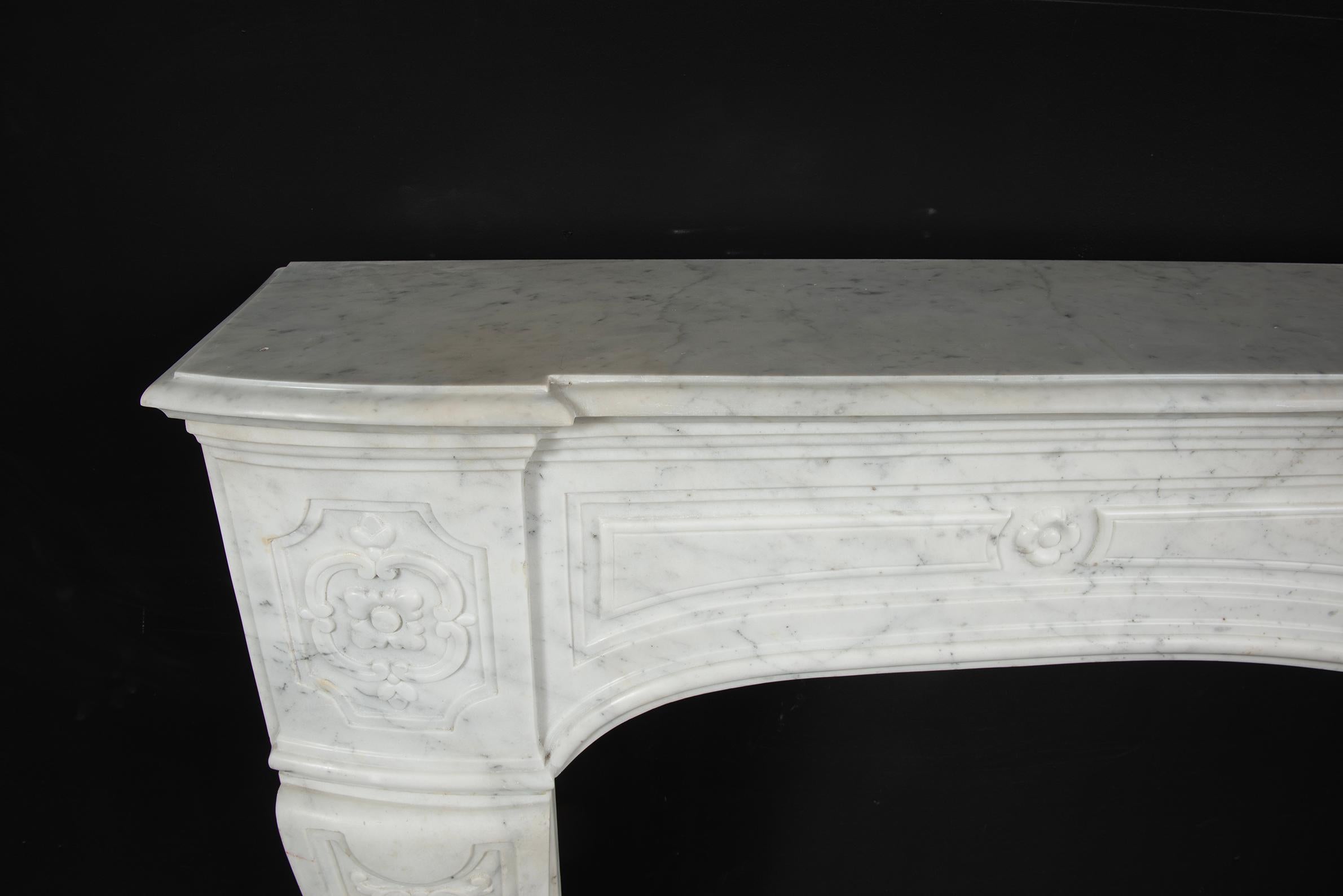 Large French Louis XV Fireplace Mantel For Sale 7