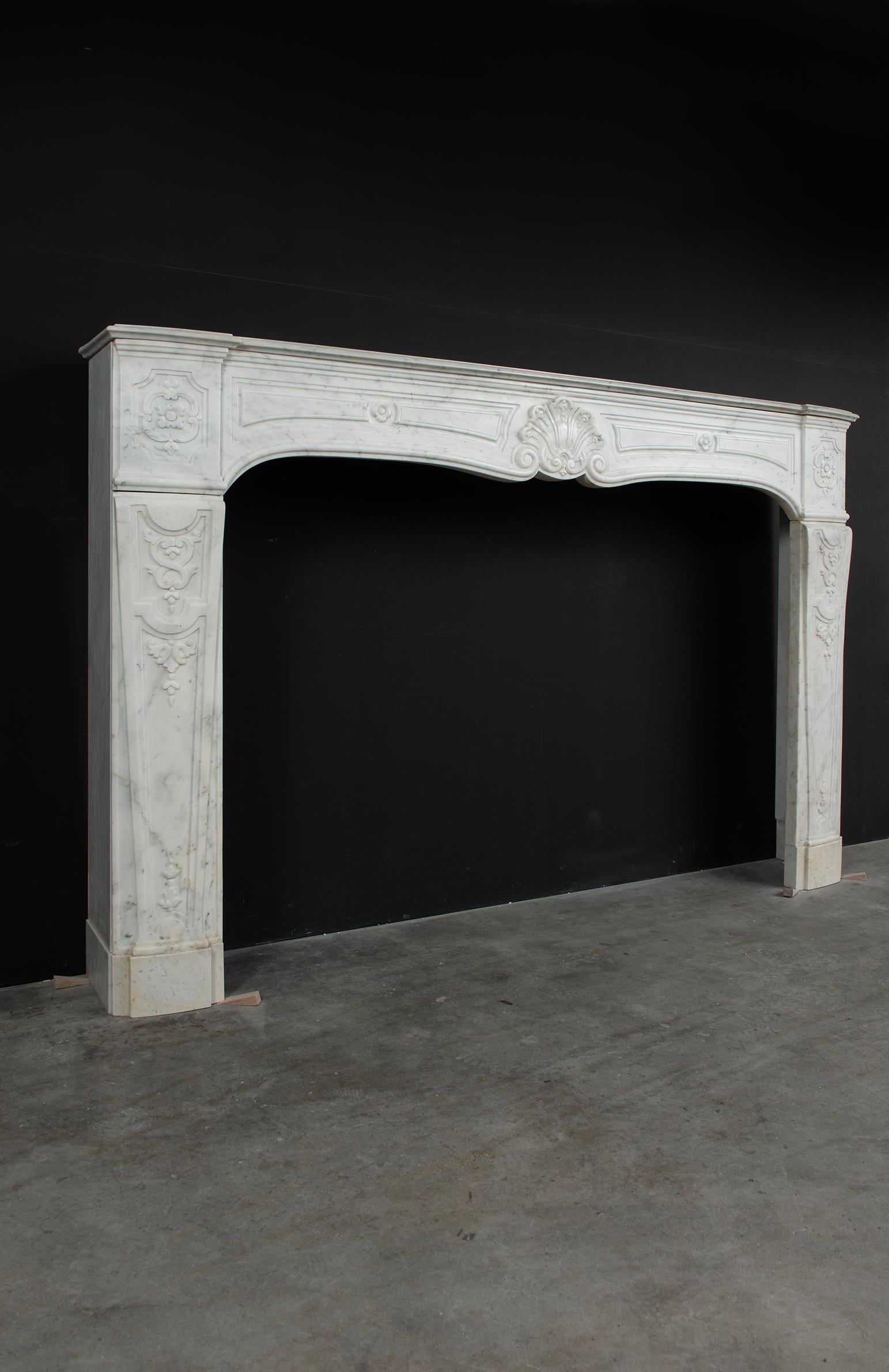 Large French Louis XV Fireplace Mantel For Sale 8