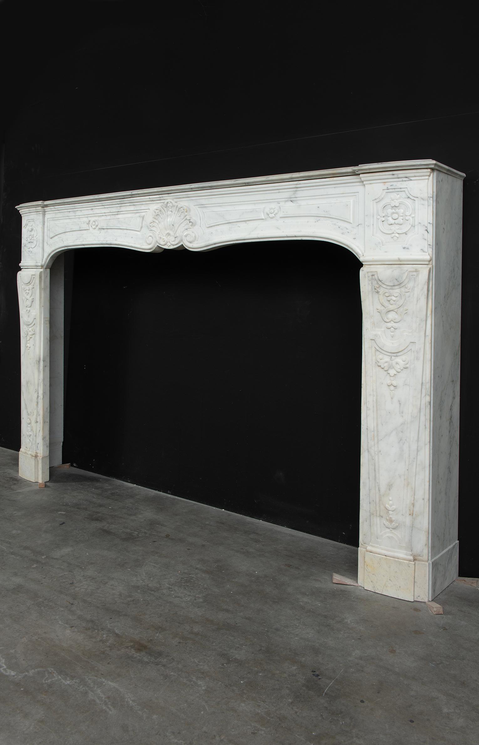 Large French Louis XV Fireplace Mantel For Sale 14