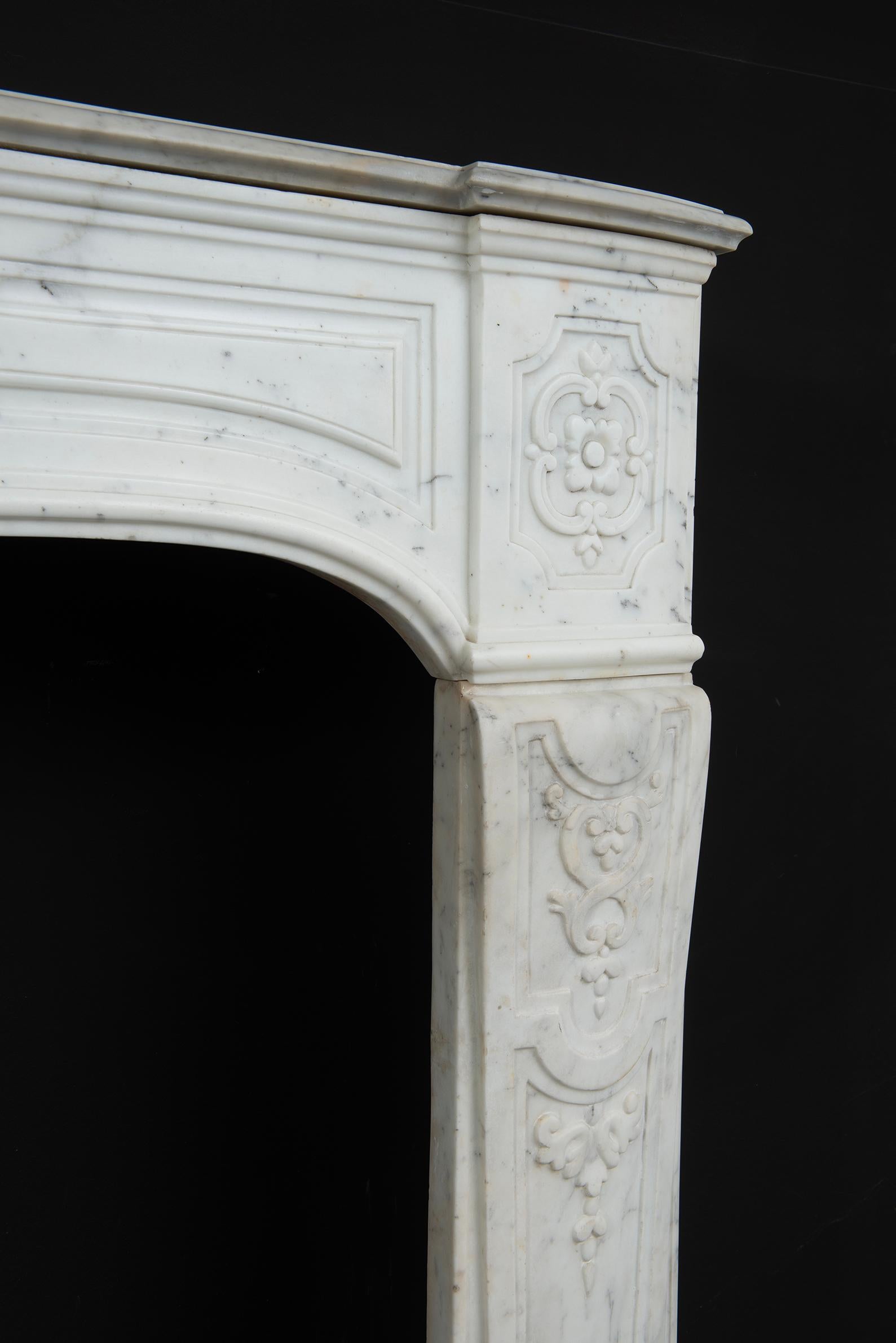 19th Century Large French Louis XV Fireplace Mantel For Sale