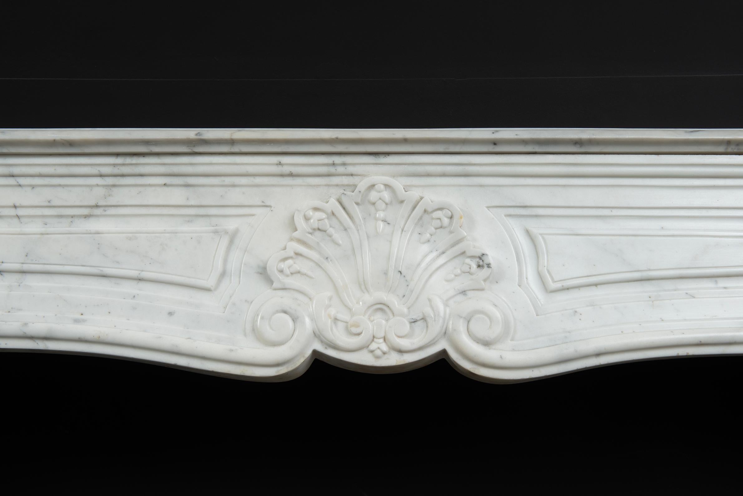 Marble Large French Louis XV Fireplace Mantel For Sale