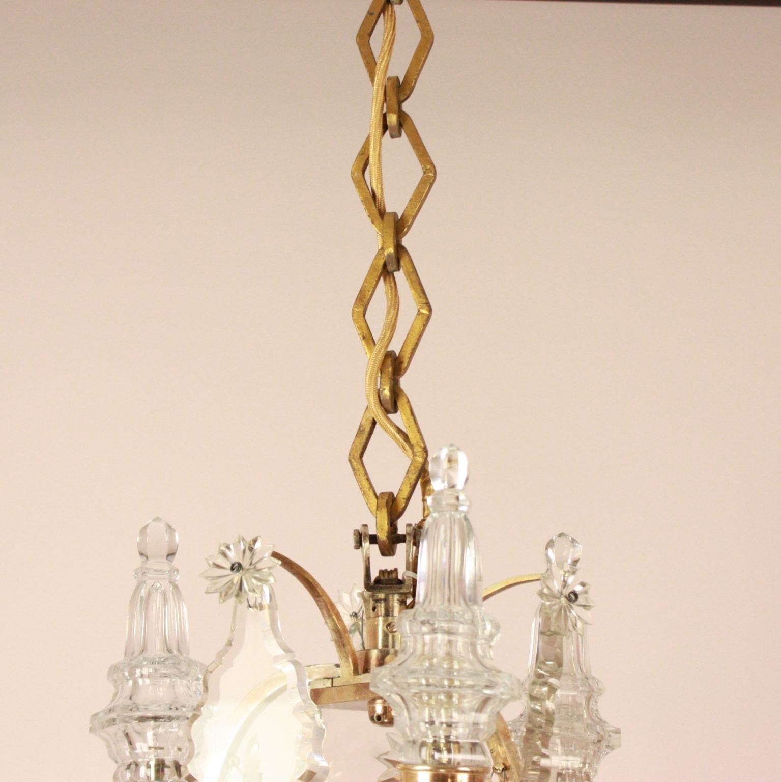 Large French Louis XV Style 16-Light Crystal-Cut Chandelier, circa 1900 6