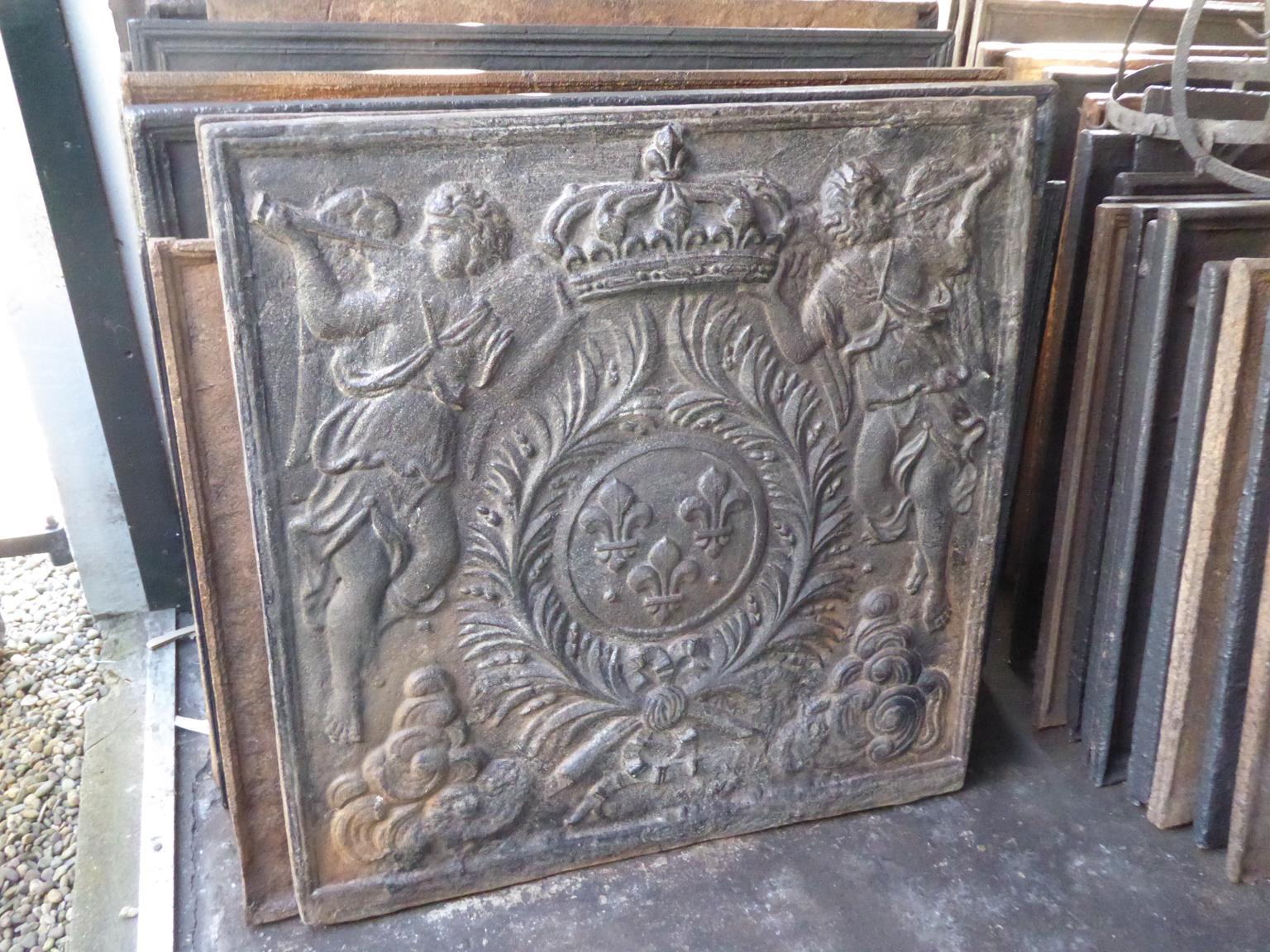 Cast Large French Louis XV Style 'Arms of France' Fireback