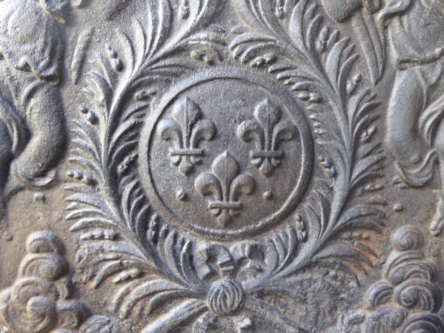 Large French Louis XV Style 'Arms of France' Fireback 3